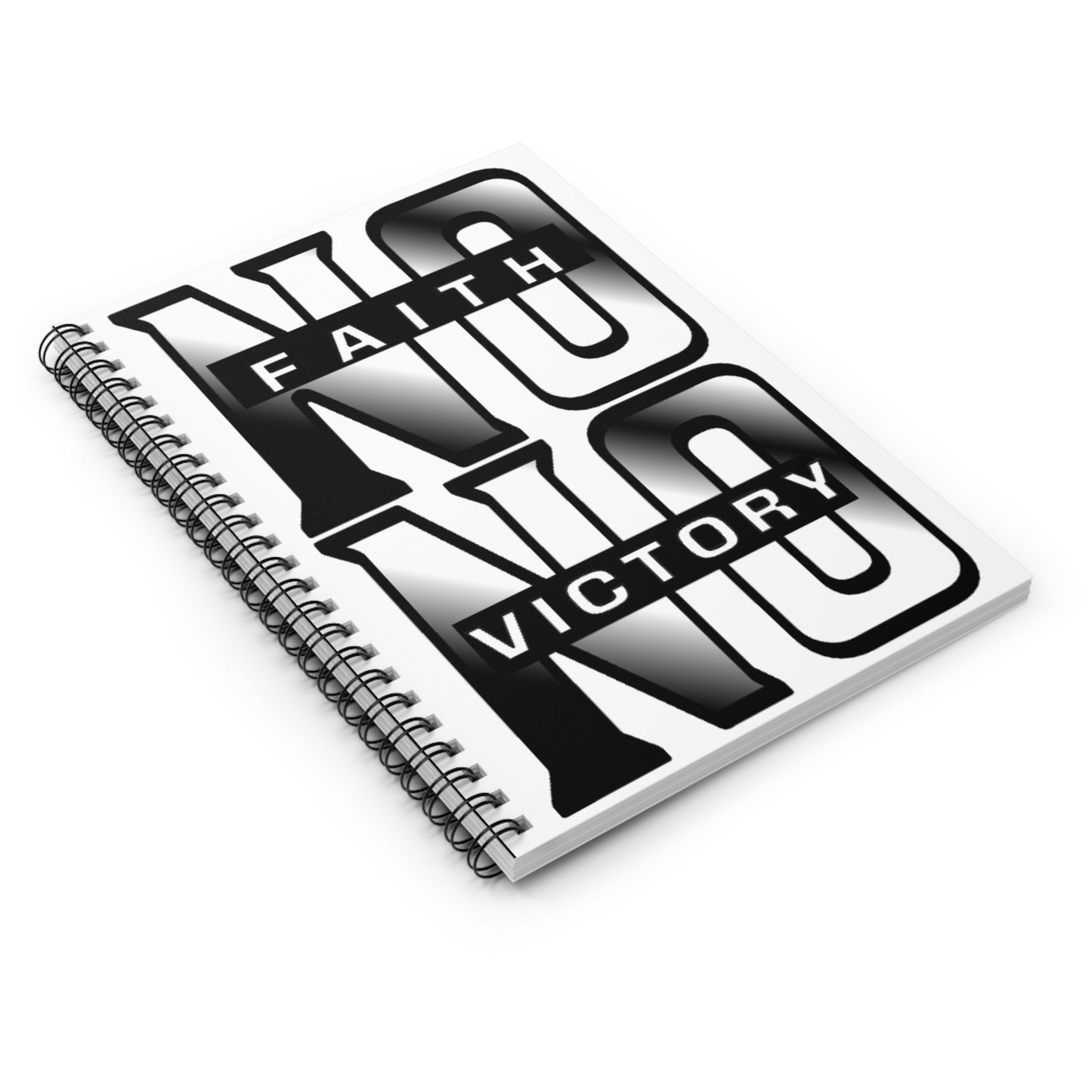 Faith and Victory Spiral Notebook, Motivational Journal, Inspirational Gift, School Supplies, Black and White Design