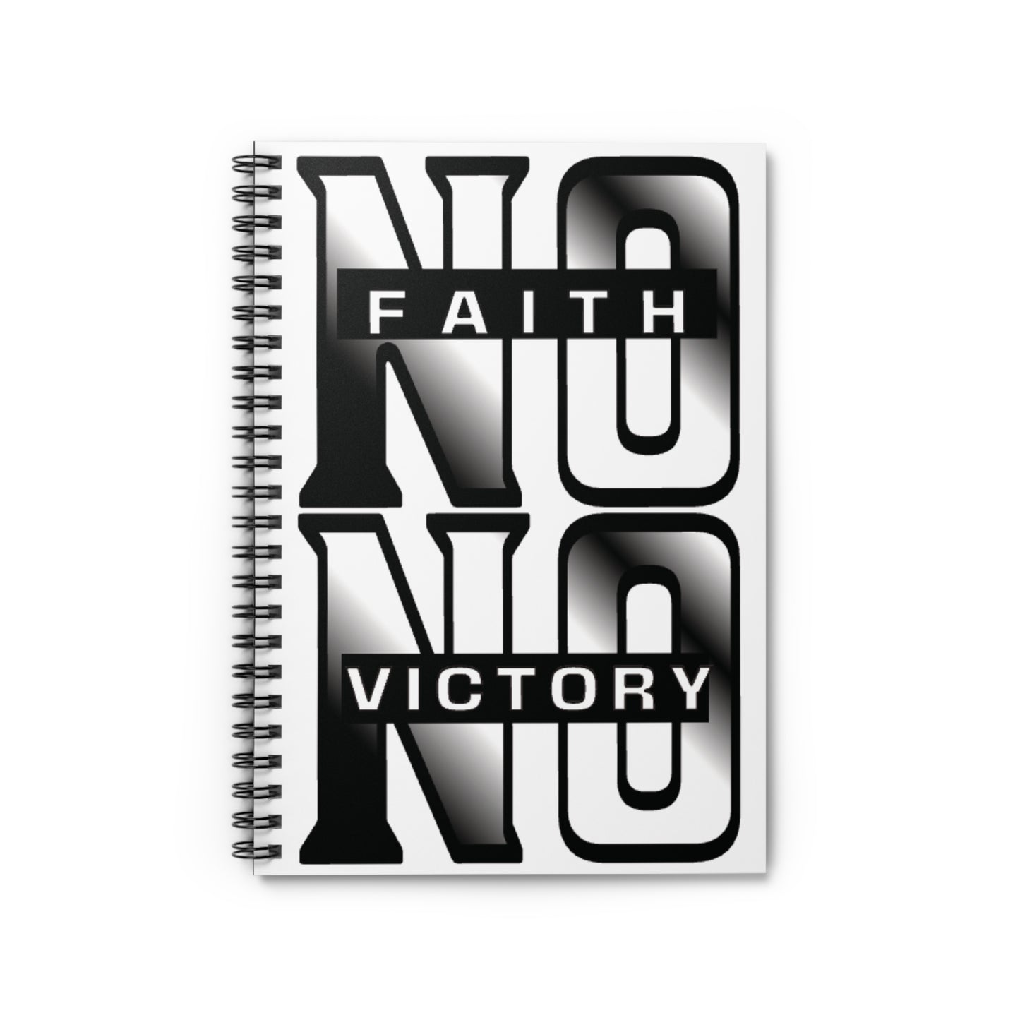 Faith and Victory Spiral Notebook, Motivational Journal, Inspirational Gift, School Supplies, Black and White Design