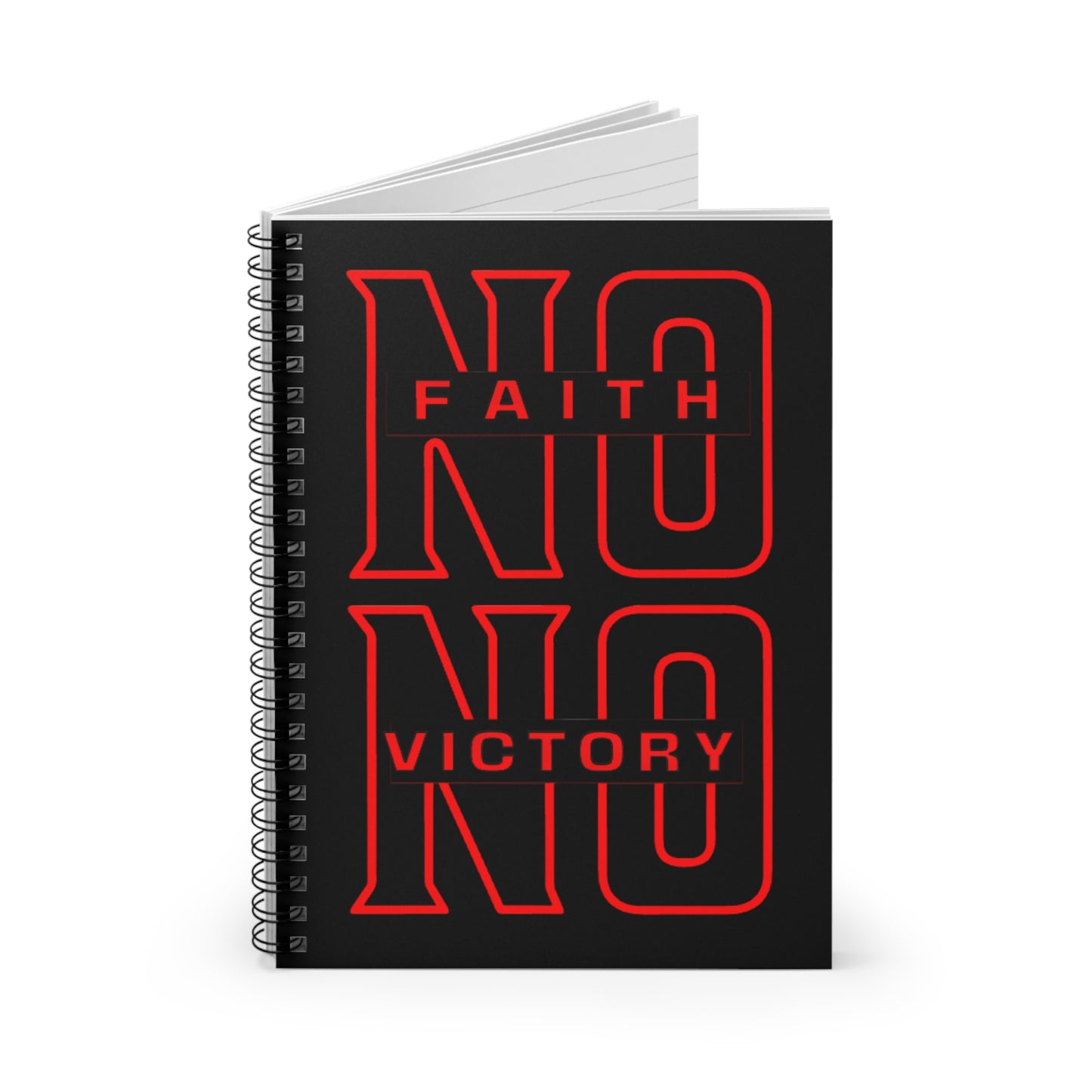 Inspirational Spiral Notebook - Faith, No Victory, Planner, Journal, Gift for Students, Encouragement, Motivational Notepad