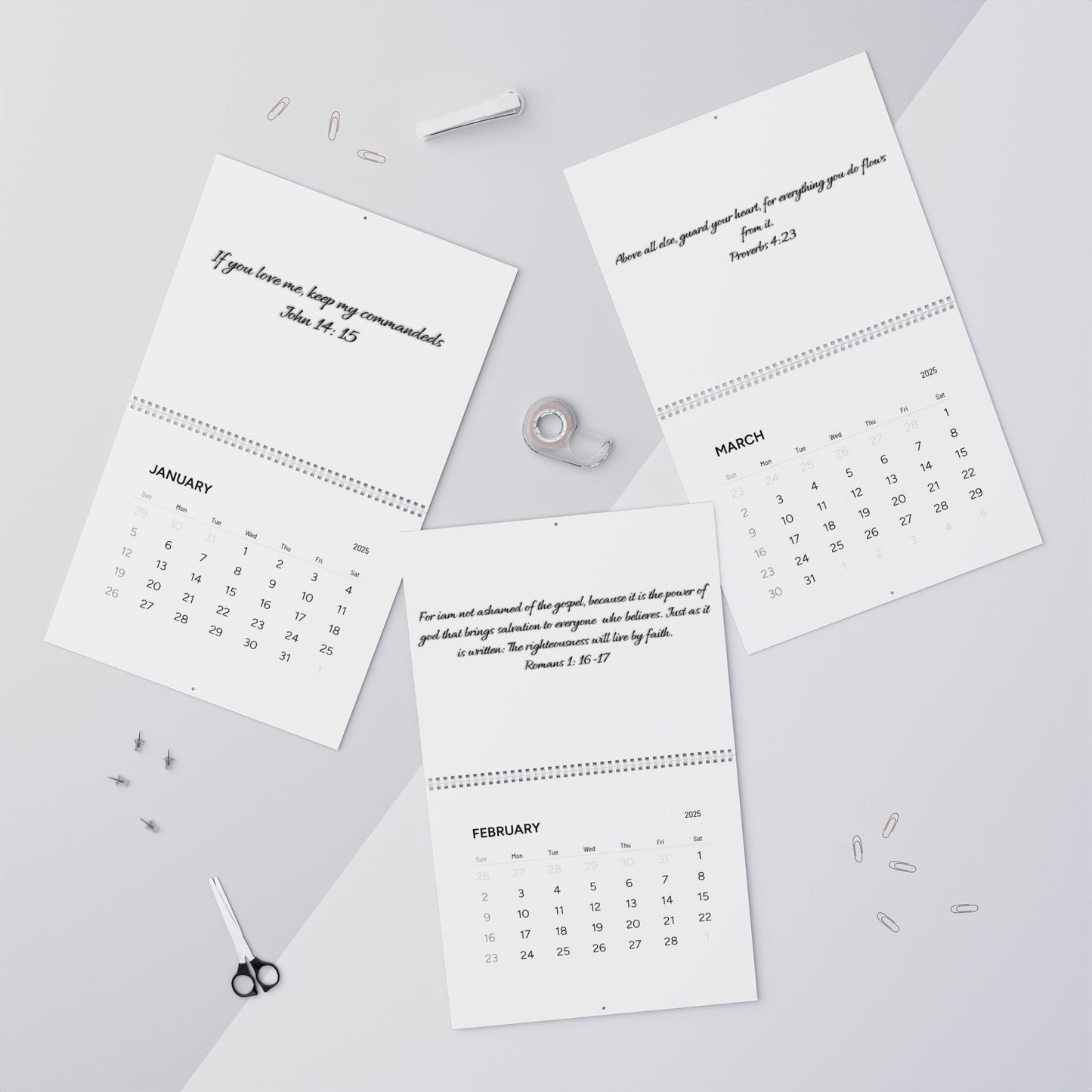 Inspirational Wall Calendar (2025) - Motivational Quotes for Daily Reflection, Desk Decor, Gift for Friends, Faith-Based Calendar