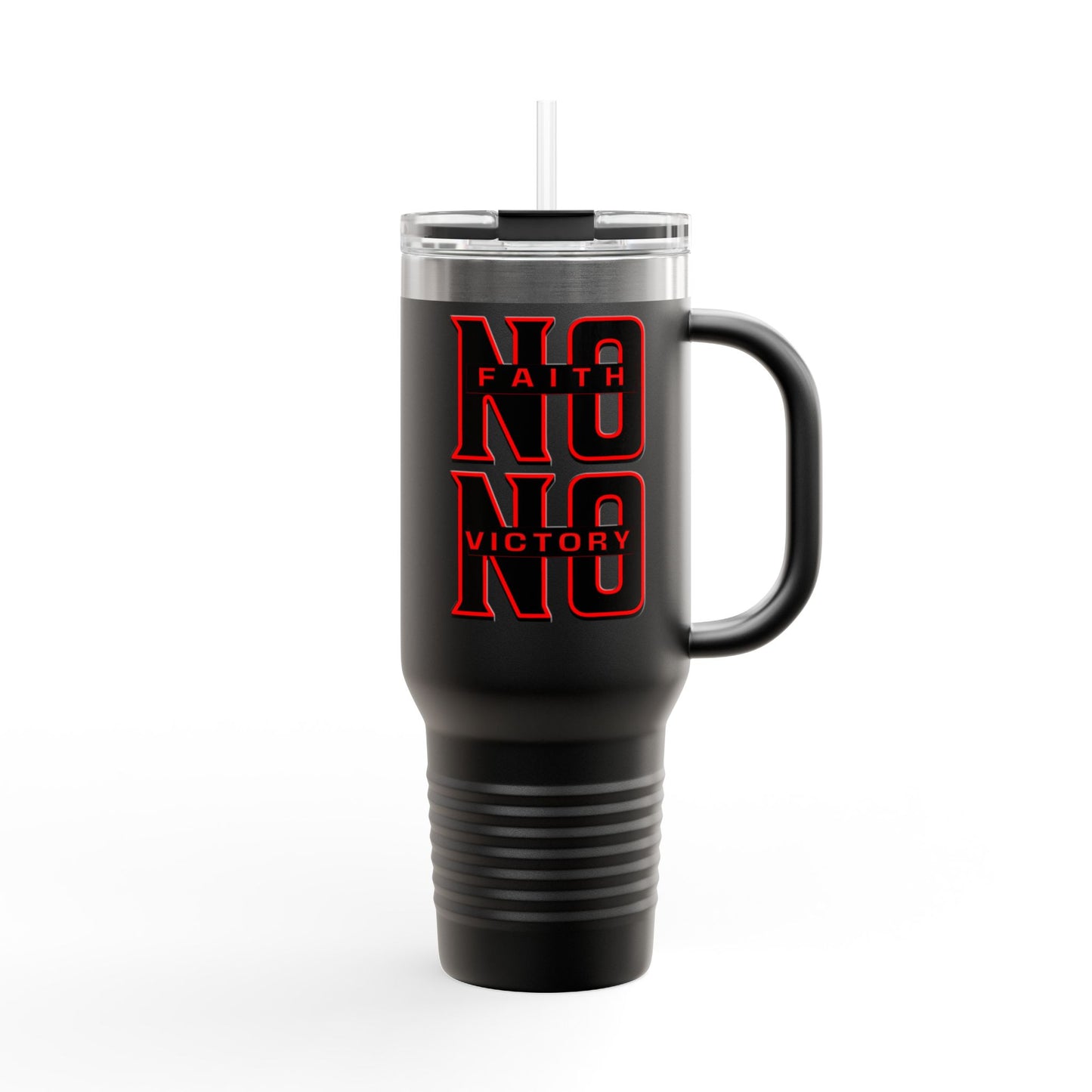 Faith & Victory Insulated Travel Mug, 40oz | Motivational Drinkware for Daily Inspiration, Adventure, or Gifting