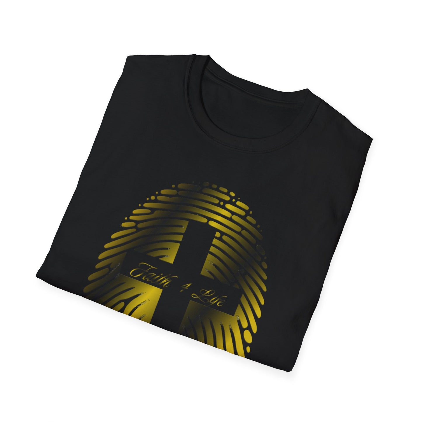 Unisex Softstyle T-Shirt featuring Fingerprint Cross Design - Faith, Religion, Christian Gift, Inspirational Tees, Everyday Wear
