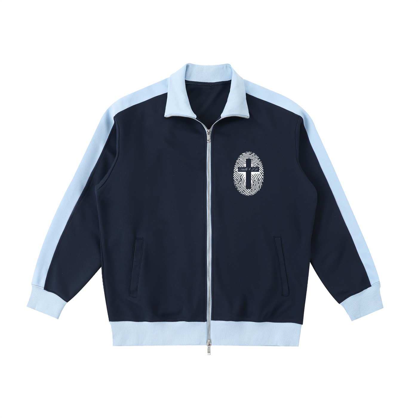 Contrast Trim Stand Collar Jacket