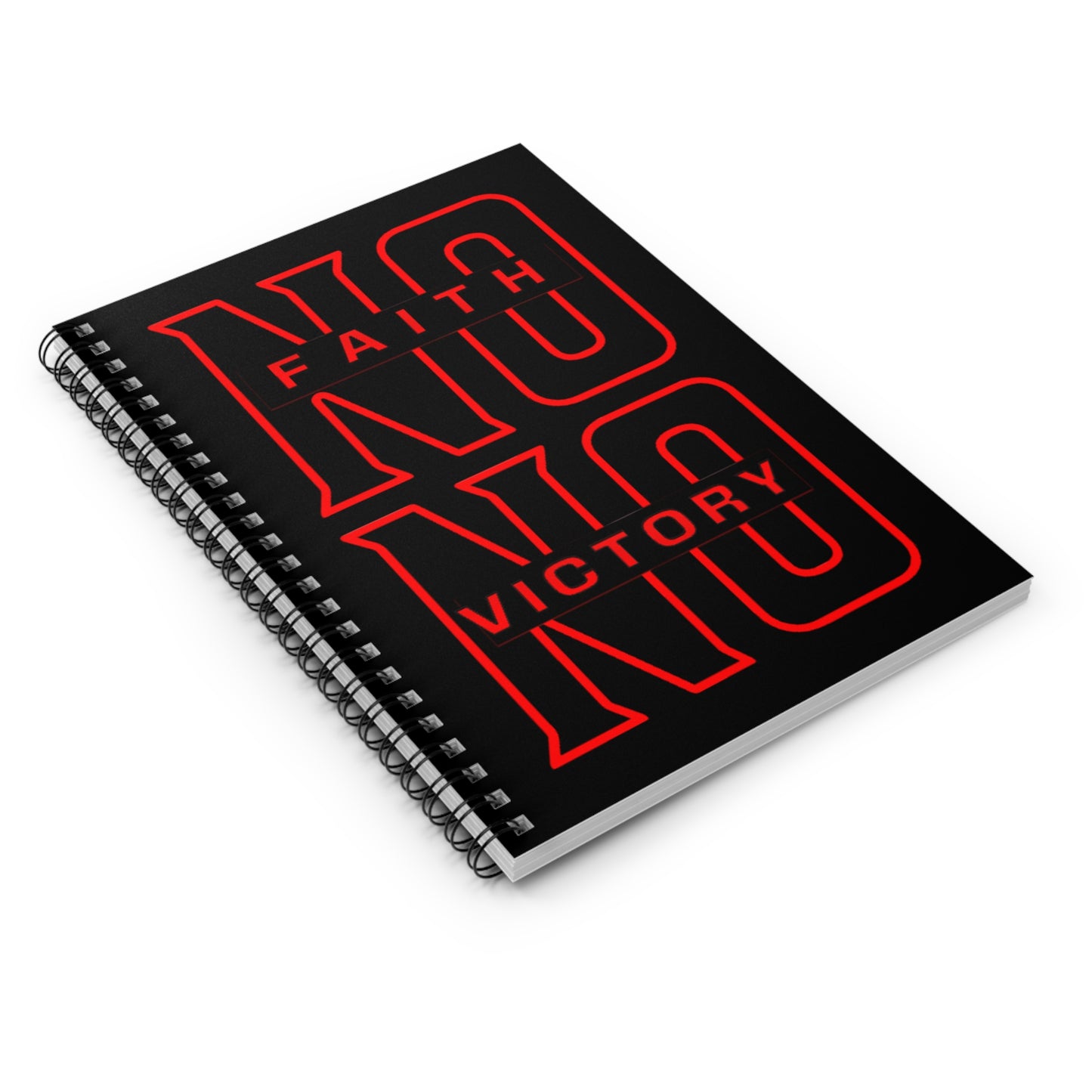 Inspirational Spiral Notebook - Faith, No Victory, Planner, Journal, Gift for Students, Encouragement, Motivational Notepad