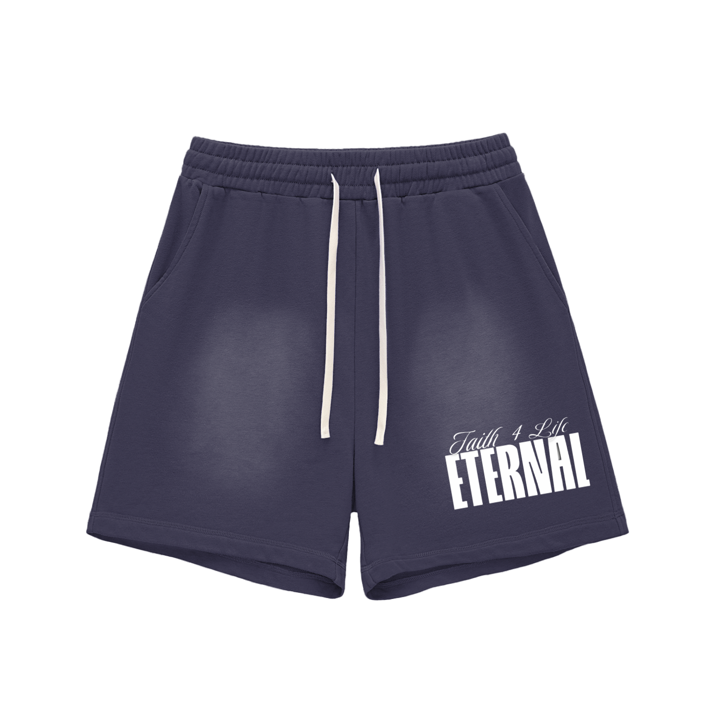 Sun Fade Raw Edge Cotton Shorts
