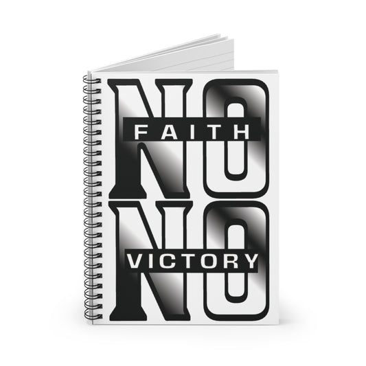 Faith and Victory Spiral Notebook, Motivational Journal, Inspirational Gift, School Supplies, Black and White Design