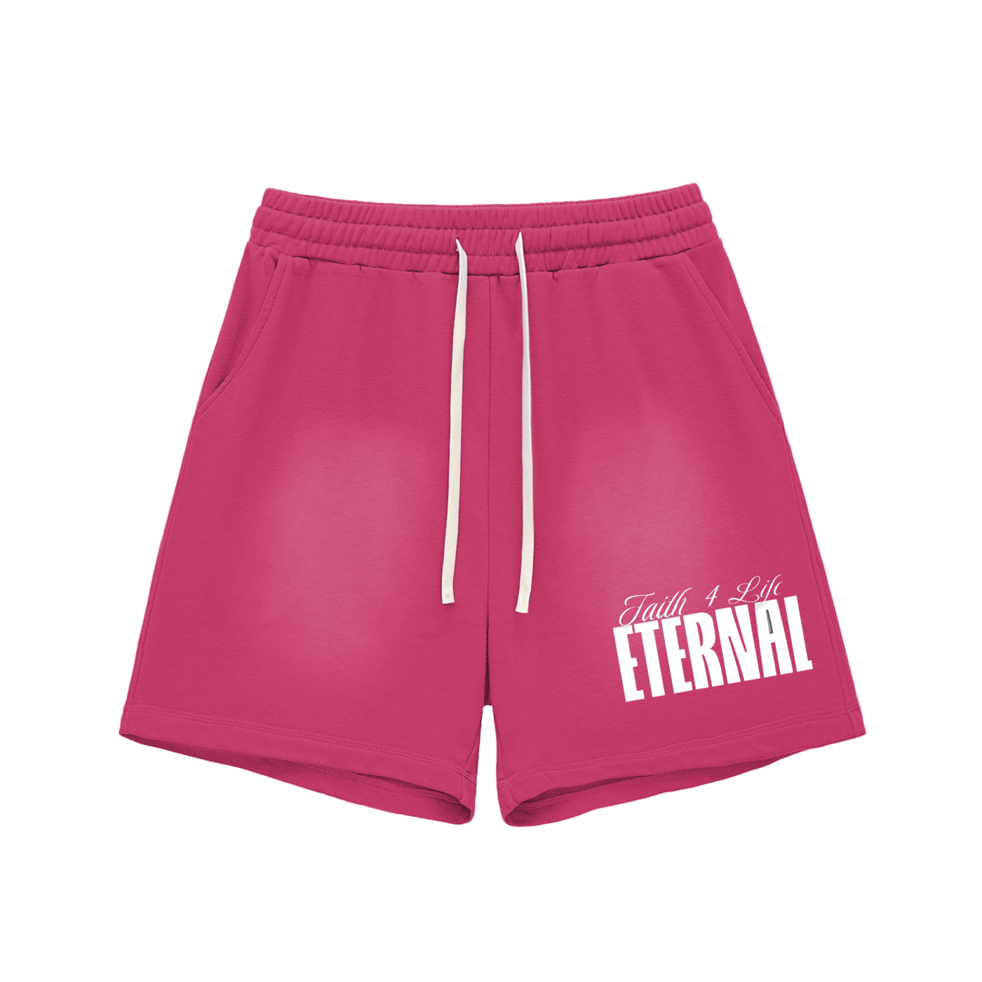 Sun Fade Raw Edge Cotton Shorts