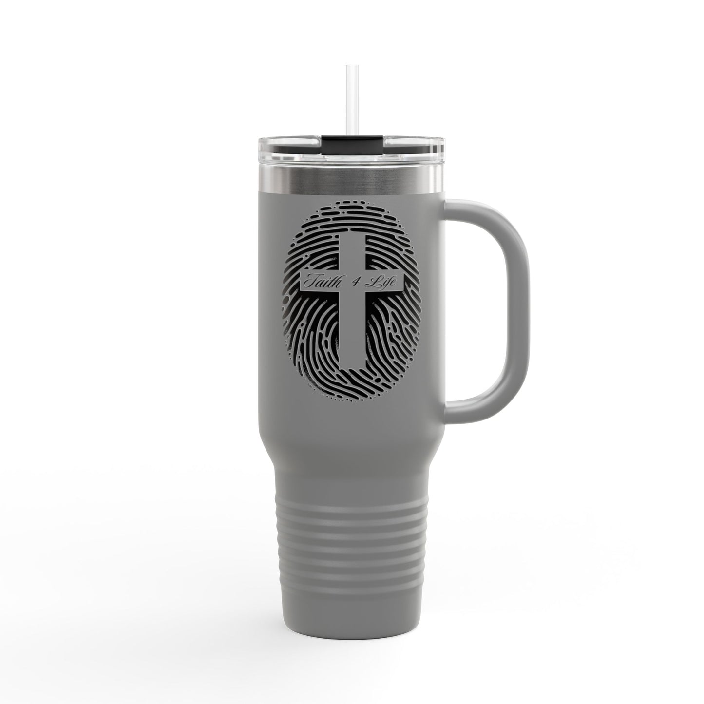 Faith-Inspired Insulated Travel Mug, 40oz - Personal Expression, with Fingerprint and Cross Design, Perfect for Daily Use, Gifts, Road [...]