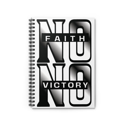 Faith and Victory Spiral Notebook, Motivational Journal, Inspirational Gift, School Supplies, Black and White Design