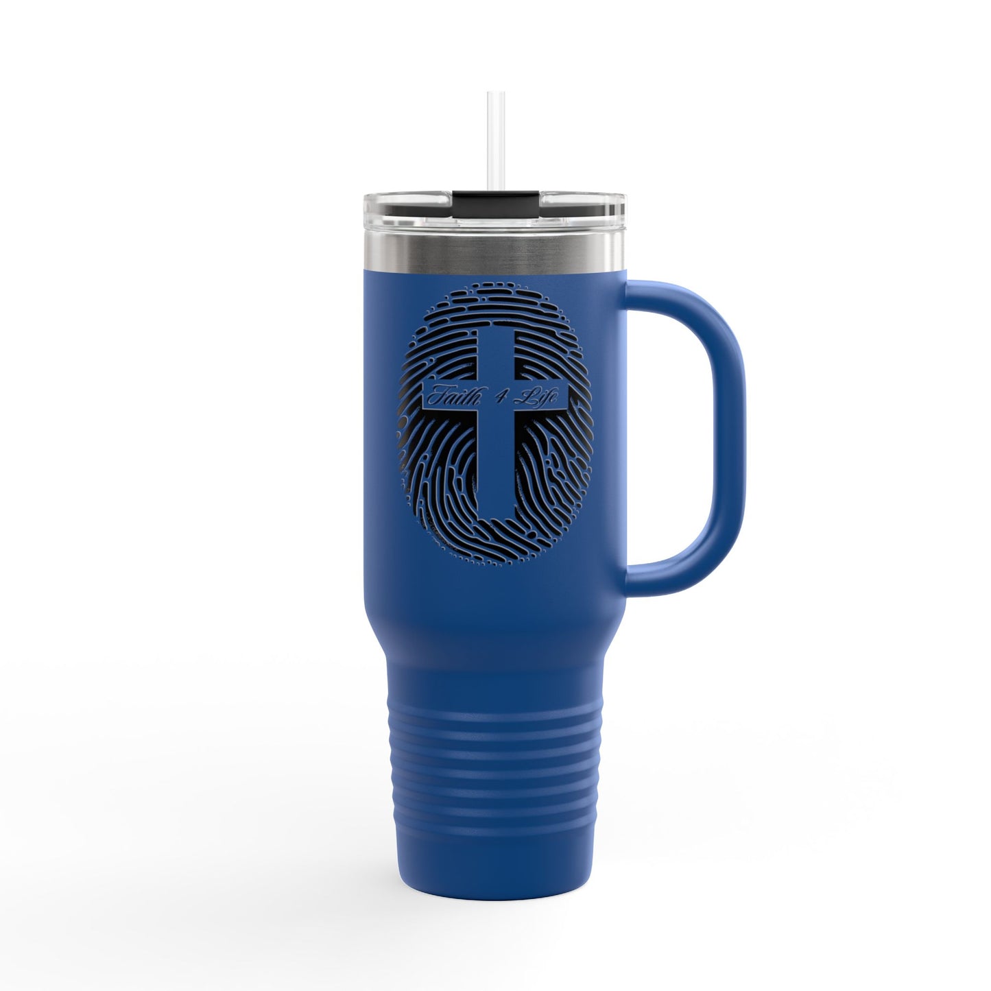 Faith-Inspired Insulated Travel Mug, 40oz - Personal Expression, with Fingerprint and Cross Design, Perfect for Daily Use, Gifts, Road [...]