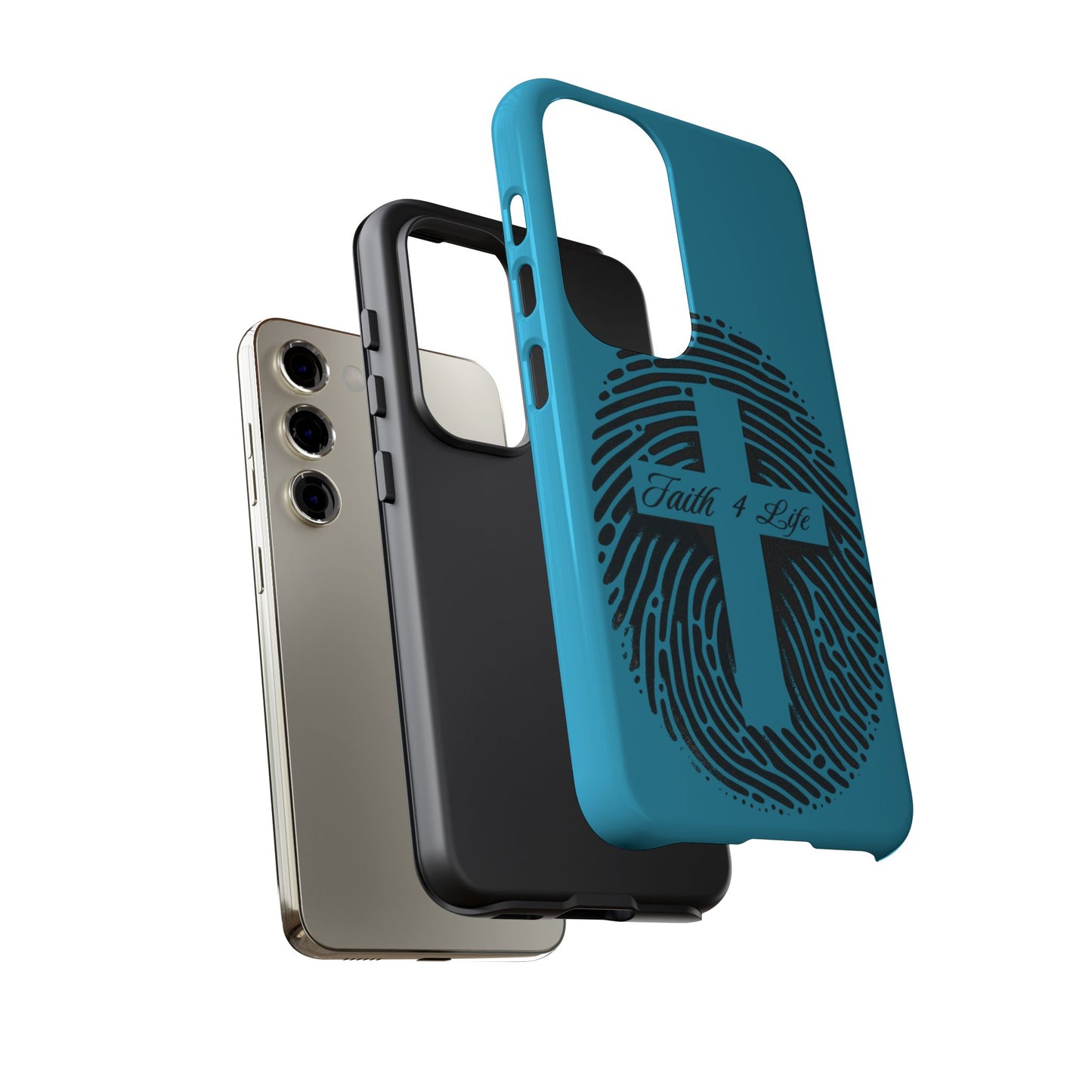 Faith-Inspired Tough Case for Phone, Cross Fingerprint Design, Durable Phone Case, Gift for Believers, Religious Accessory, Christian [...]