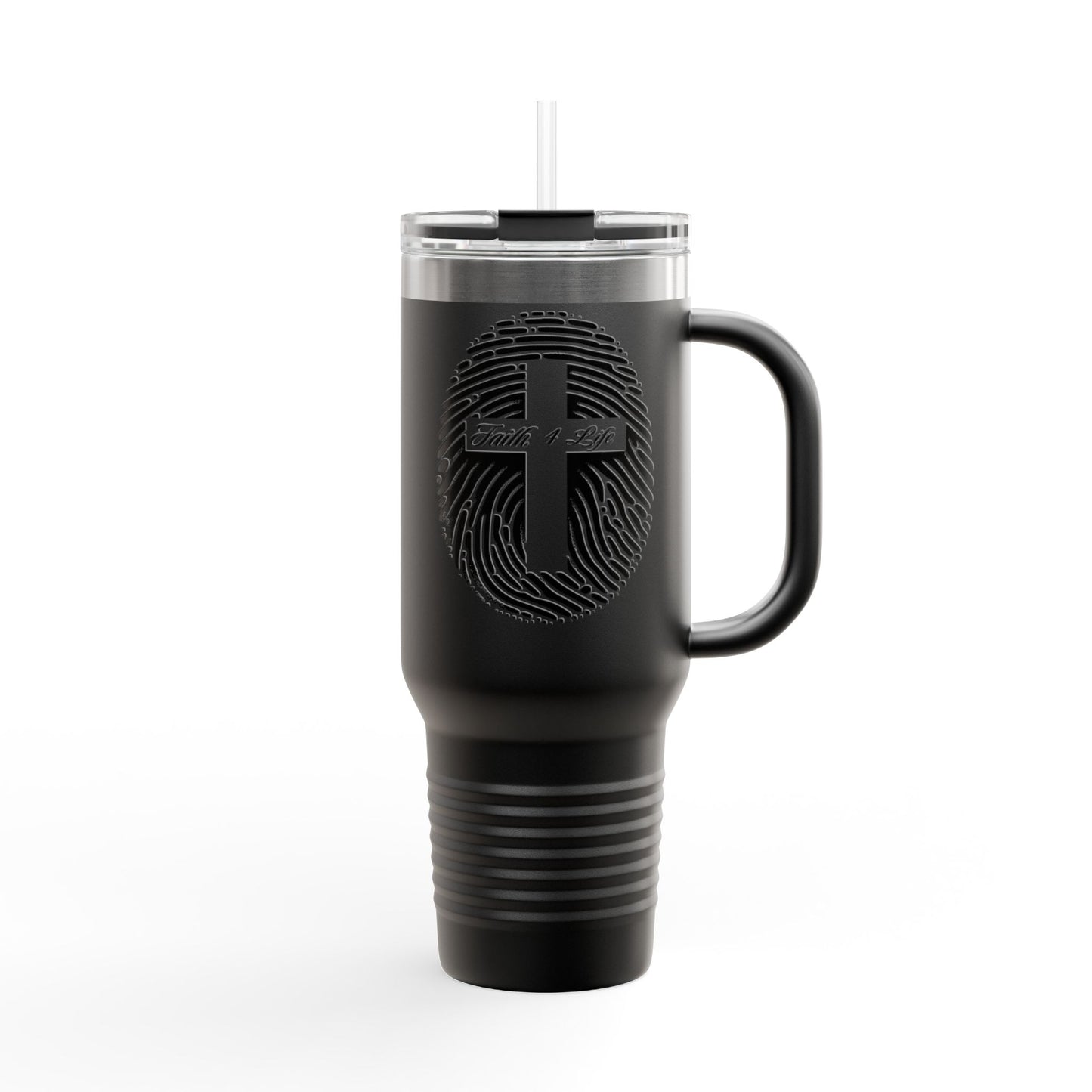 Faith-Inspired Insulated Travel Mug, 40oz - Personal Expression, with Fingerprint and Cross Design, Perfect for Daily Use, Gifts, Road [...]