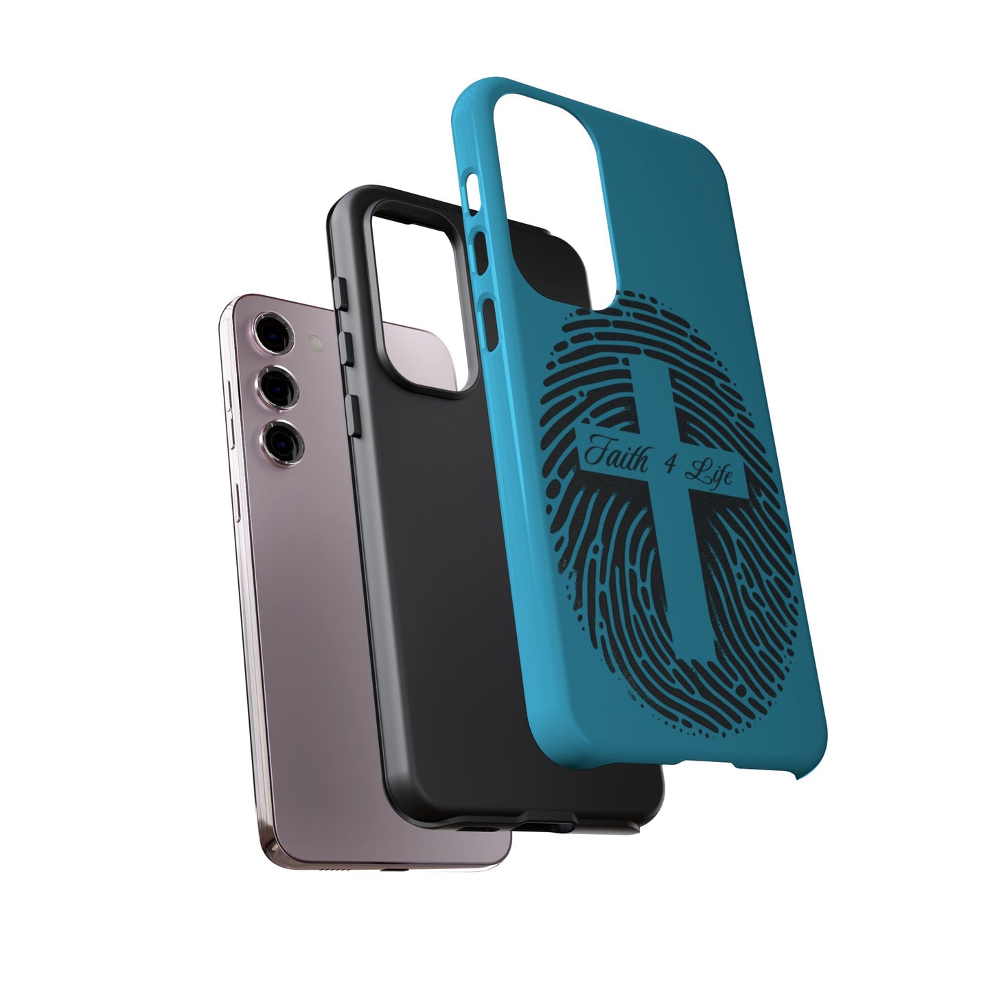 Faith-Inspired Tough Case for Phone, Cross Fingerprint Design, Durable Phone Case, Gift for Believers, Religious Accessory, Christian [...]