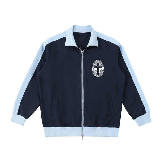 Contrast Trim Stand Collar Jacket
