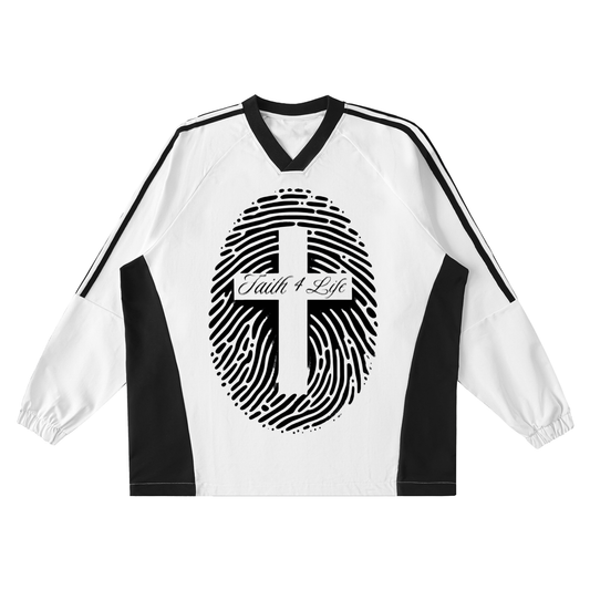 Color-Block V-Neck Long-Sleeve T-Shirt