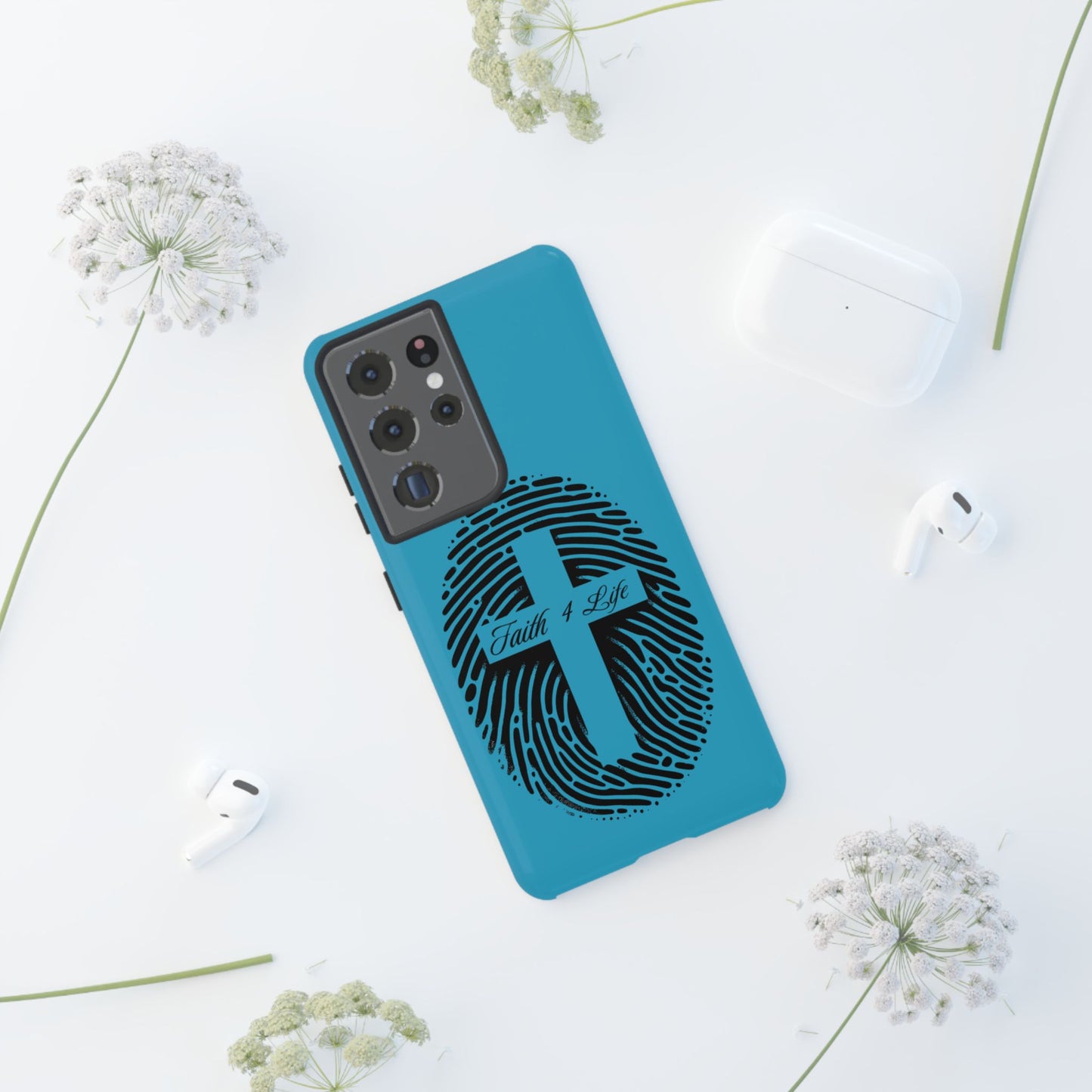 Faith-Inspired Tough Case for Phone, Cross Fingerprint Design, Durable Phone Case, Gift for Believers, Religious Accessory, Christian [...]