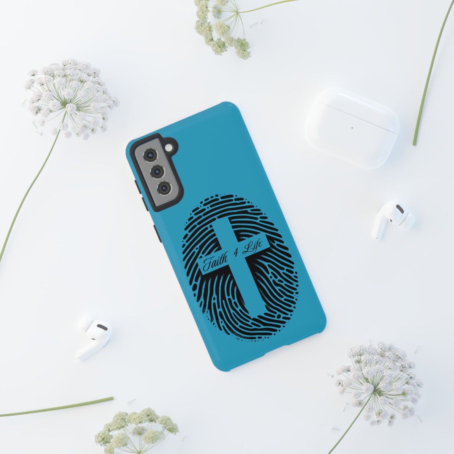 Faith-Inspired Tough Case for Phone, Cross Fingerprint Design, Durable Phone Case, Gift for Believers, Religious Accessory, Christian [...]
