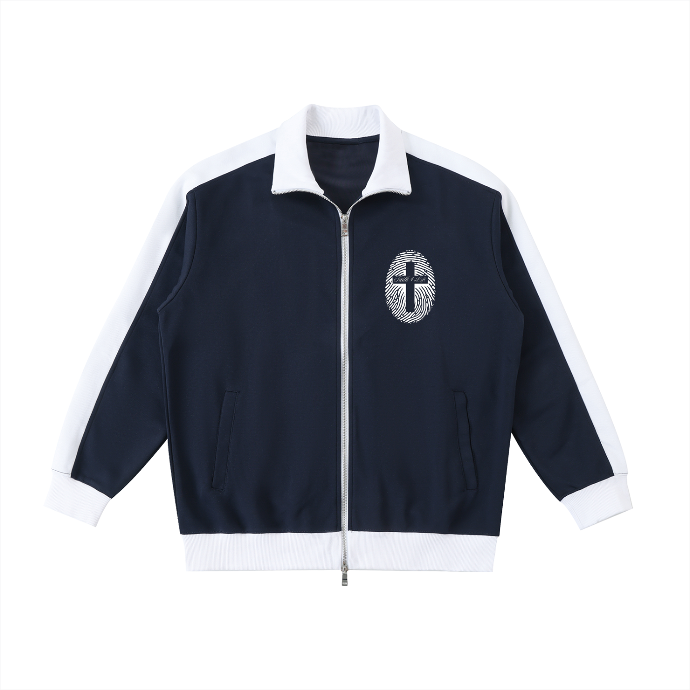 Contrast Trim Stand Collar Jacket