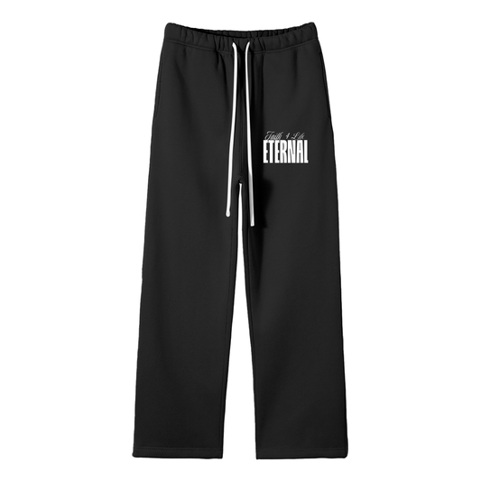 Unisex Solid Color Fleece Straight Leg Pants