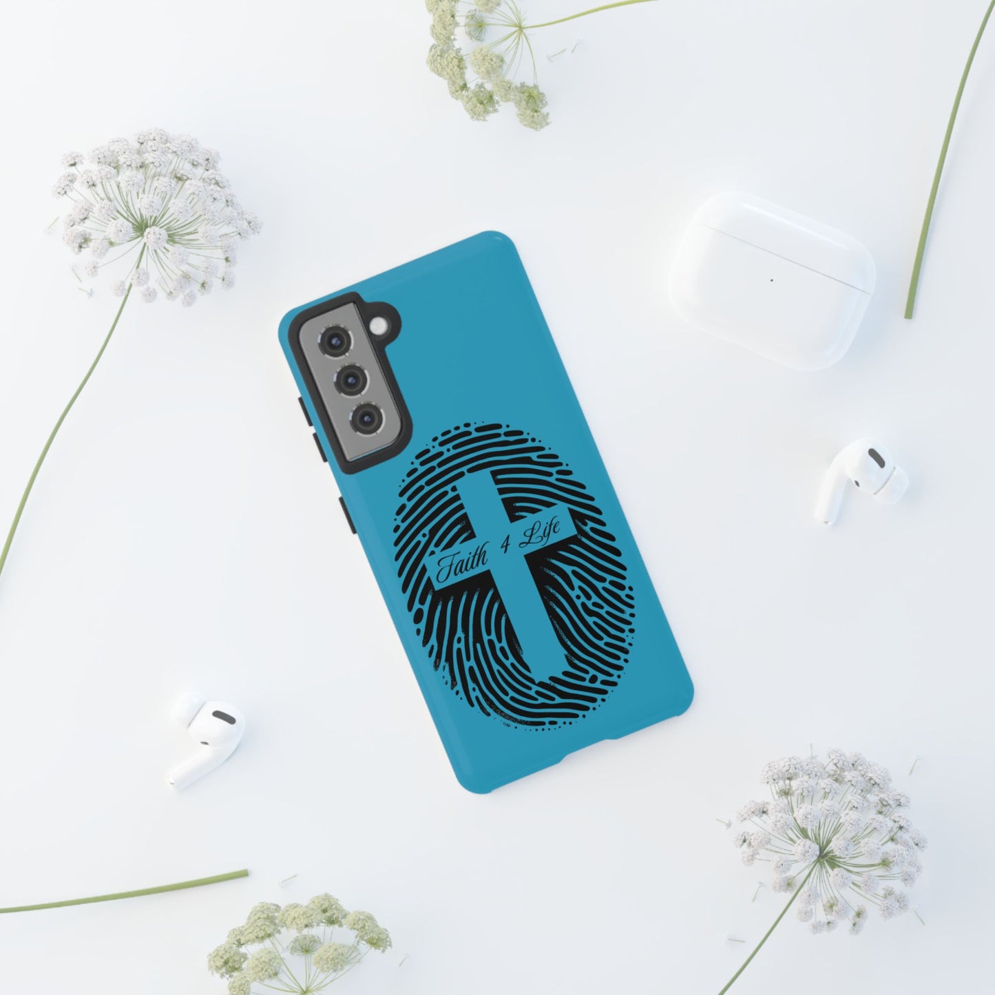 Faith-Inspired Tough Case for Phone, Cross Fingerprint Design, Durable Phone Case, Gift for Believers, Religious Accessory, Christian [...]