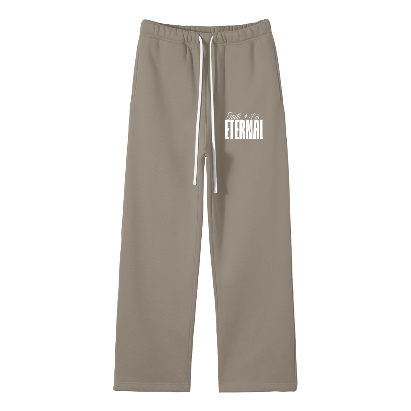 Unisex Solid Color Fleece Straight Leg Pants